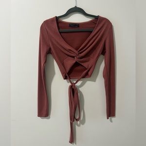 Urban outfitters long sleeve wrap top